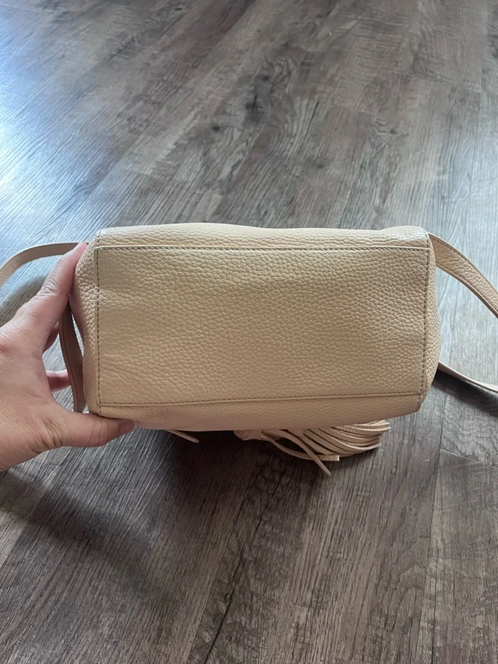 Tory Burch Thea Backpack Mini Pale Pink Pebbled Leather Tassel